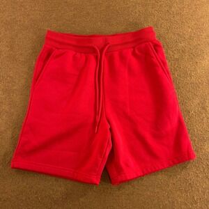 NovaMen Mens Small Red Fleece Drawstring Athletic Sweat Shorts New